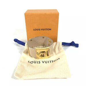 Auth LOUIS VUITTON M6538　 Bracelet SO LV Bracelet accessories Bangle Leather Bei
